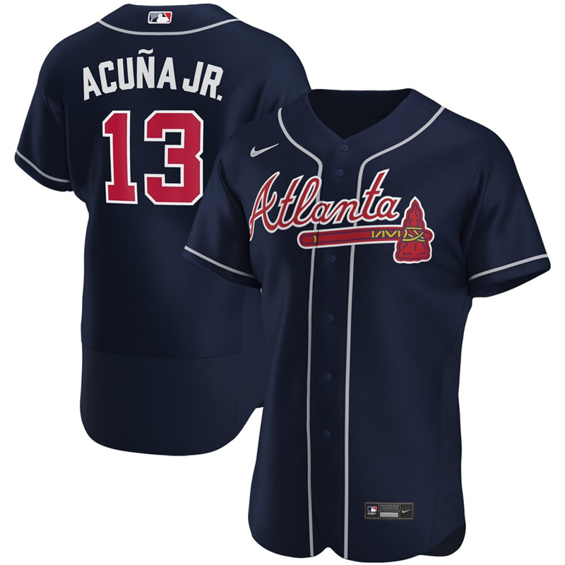 2020 MLB Men Atlanta Braves #13 Ronald Acuna Jr. Nike Navy Alternate 2020 Authentic Player Jersey 1->atlanta braves->MLB Jersey